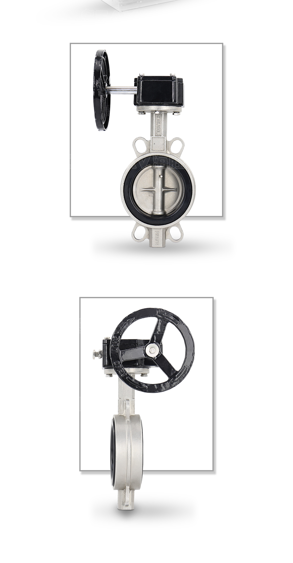 不锈钢涡轮对夹式蝶阀D371X图片 不锈钢涡轮对夹式蝶阀D371X图片