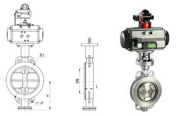 不锈钢气动蝶阀结构图 不锈钢气动蝶阀结构图