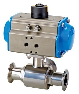 气动三通快装球阀工作原理及结构图