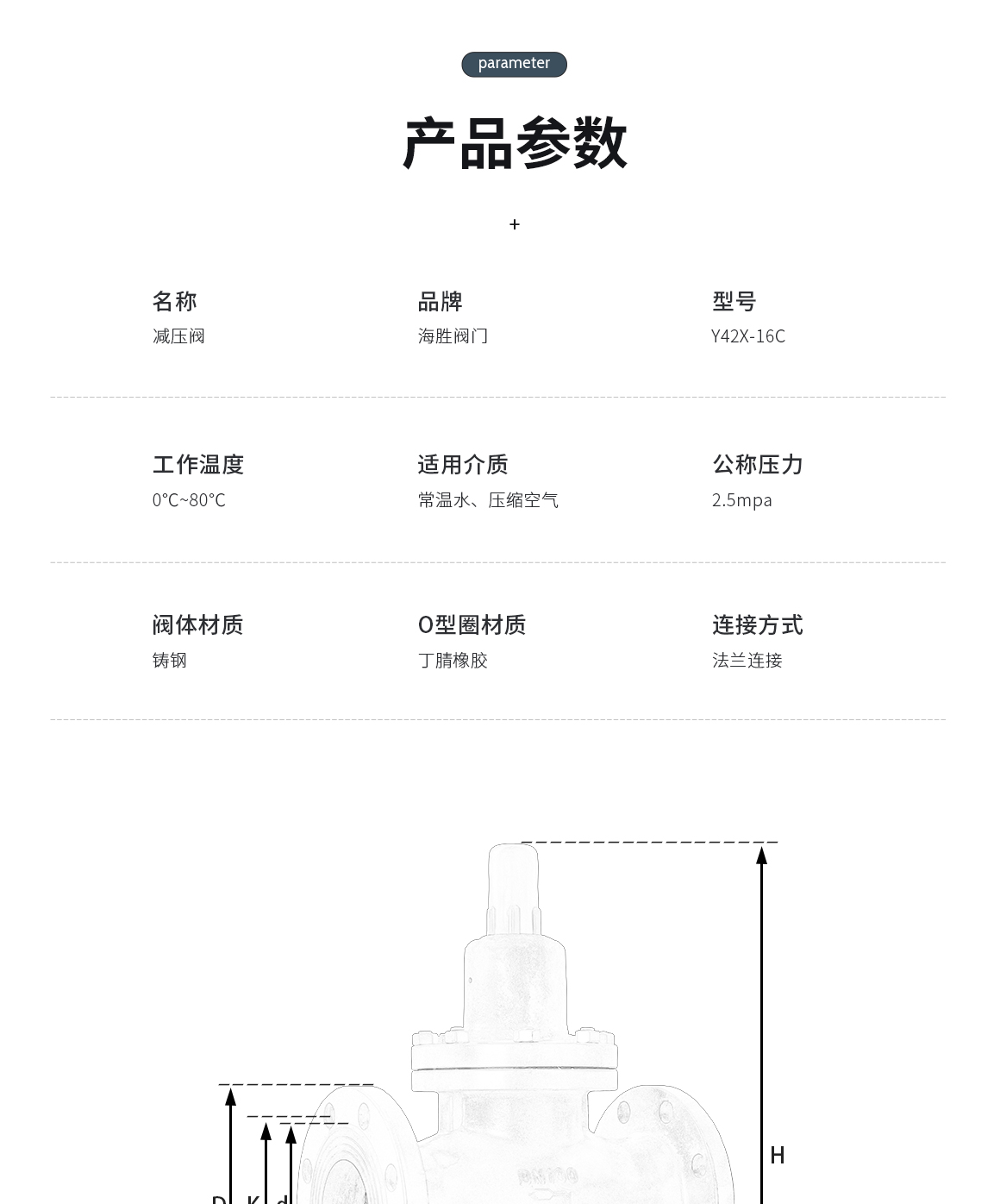 铸钢先导式减压阀Y42X参数 铸钢先导式减压阀Y42X参数