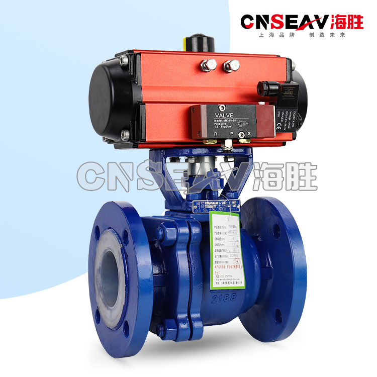 衬四氟铸钢气动球阀Q641F64