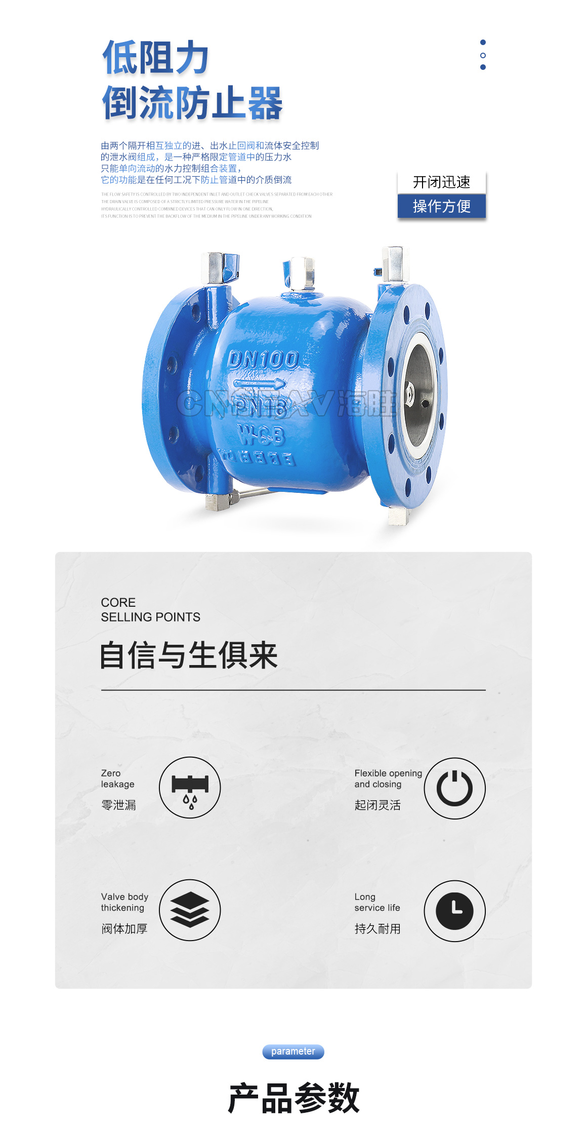 球墨铸铁低阻力倒流防止器LHS743X图片 球墨铸铁低阻力倒流防止器LHS743X图片